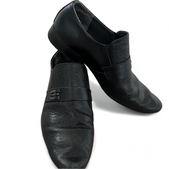 Mochi Men’s Black Leather Dress Slip On Shoes Moccasins size 42 (9) main image 8